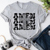 Sandjest Christian T-Shirt Amen Gift for Christian Jesus Lover Bible Lover